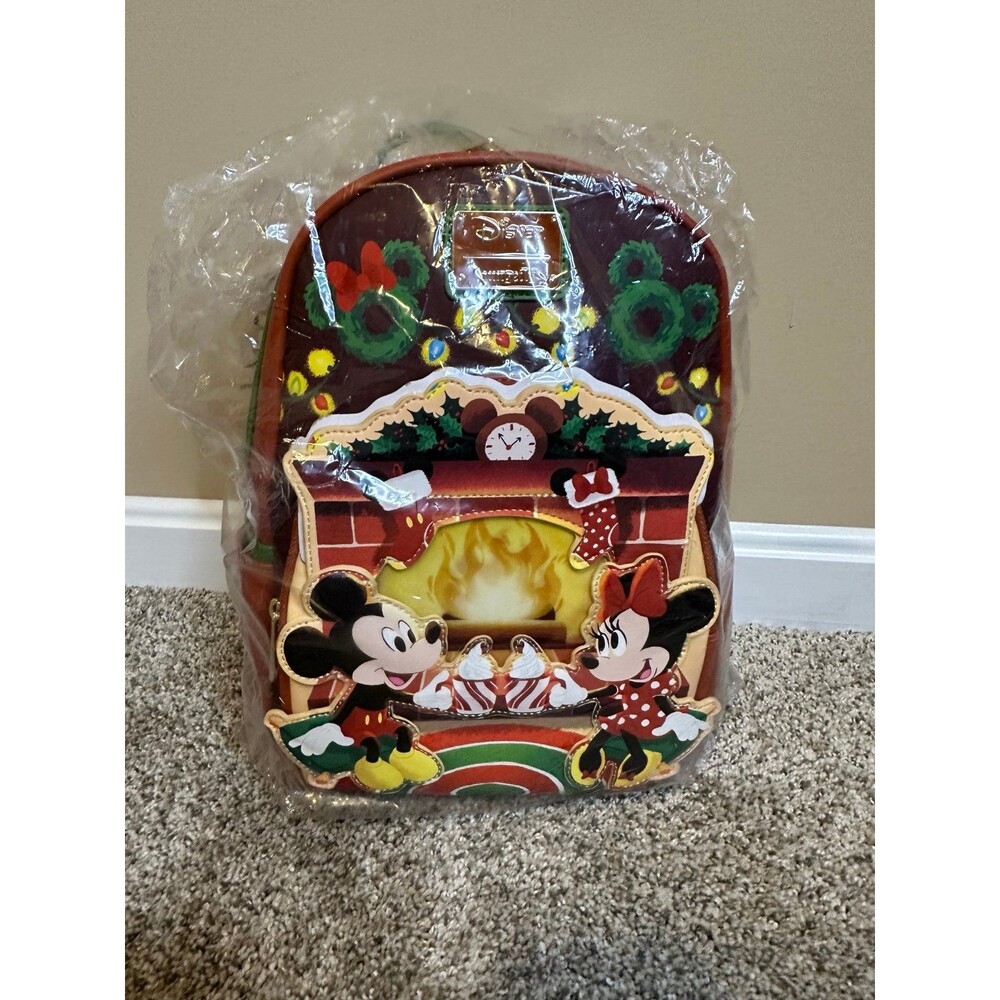 Loungefly Mickey and Minnie Hot Chocolate Christmas Backpack NEW